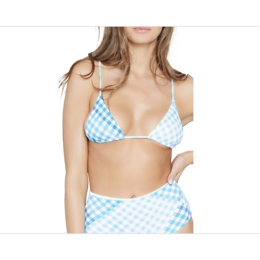L*Space Women's $92 Brittany Gingham Bikini Swim Top- multiple sizes
